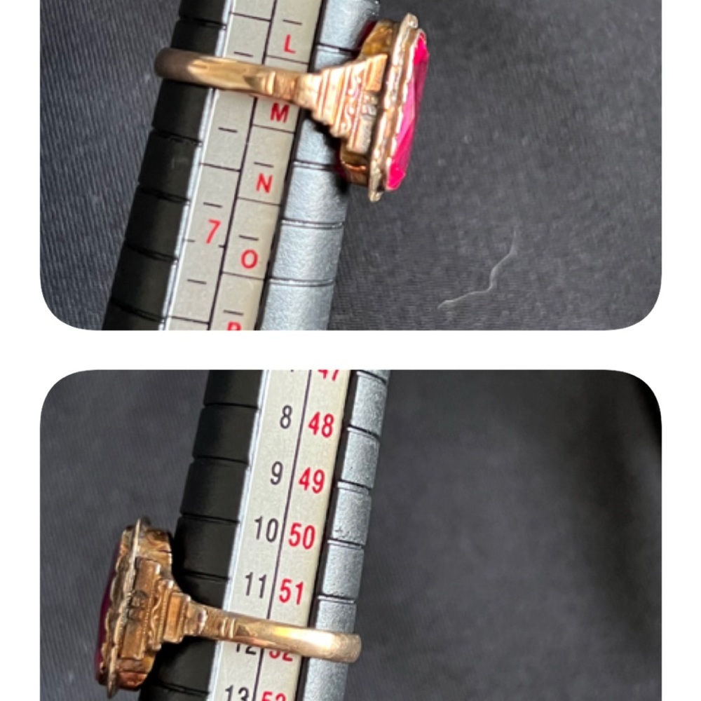 Gold-Tone Pink Oval Crystal Ring - Women's Fashion Jewelry